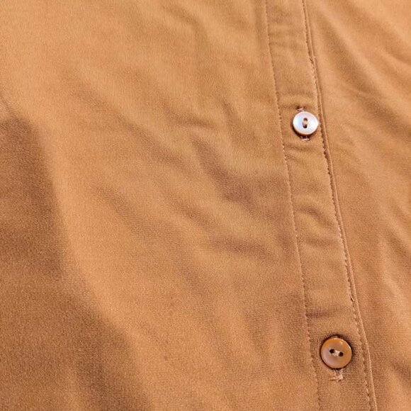 NWT *w/small flaws* Abercrombie and Fitch Button Down Long Sleeve Dress Orange - Picture 7 of 7